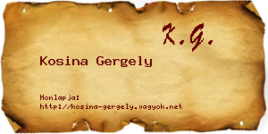 Kosina Gergely névjegykártya